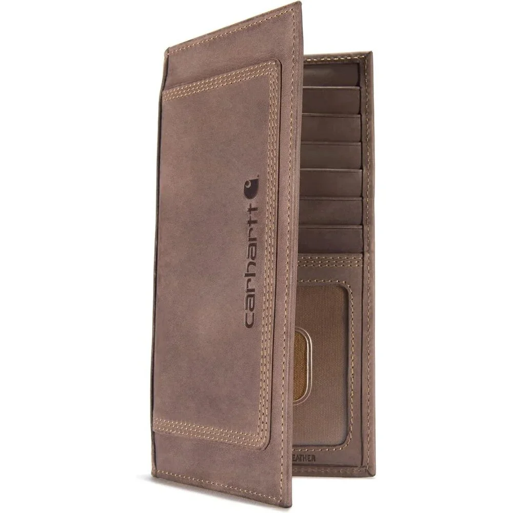 Carhartt Men's Rugged Leather Triple Stitch Wallet Available in Multiple Colors